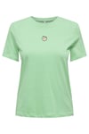Onlfoodie Pamuklu Regular Fit Bisiklet Yaka Kadın T Shirt 15316728 YEŞİL
