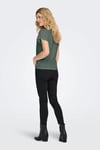 Onlfree Modal Regular Fit V Yaka Kadın T Shirt 15369294 HAKİ