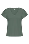 Onlfree Modal Regular Fit V Yaka Kadın T Shirt 15369294 HAKİ