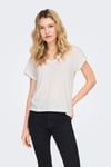 Onlfree Modal Regular Fit V Yaka Kadın T Shirt 15369294 EKRU