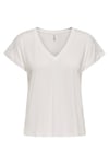 Onlfree Modal Regular Fit V Yaka Kadın T Shirt 15369294 EKRU