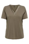 Onlfree Regular Fit Modal V Yaka Kadın T Shirt 15368626 KAHVE