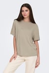 Onlfree Taşlı Regular Fit Bisiklet Yaka Kadın T Shirt 15343270 BEJ