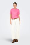 Onlfreja Pamuklu Regular Fit Yuvarlak Yaka Kadın T Shirt 15367970 PEMBE