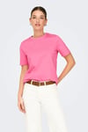 Onlfreja Pamuklu Regular Fit Yuvarlak Yaka Kadın T Shirt 15367970 PEMBE