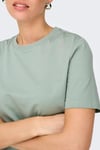 Onlfreja Pamuklu Regular Fit Yuvarlak Yaka Kadın T Shirt 15367970 AÇIK YEŞİL