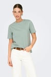 Onlfreja Pamuklu Regular Fit Yuvarlak Yaka Kadın T Shirt 15367970 AÇIK YEŞİL