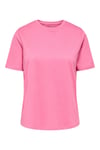 Onlfreja Pamuklu Regular Fit Yuvarlak Yaka Kadın T Shirt 15367970 PEMBE