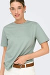 Onlfreja Pamuklu Regular Fit Yuvarlak Yaka Kadın T Shirt 15367970 AÇIK YEŞİL