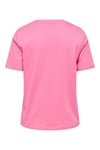 Onlfreja Pamuklu Regular Fit Yuvarlak Yaka Kadın T Shirt 15367970 PEMBE