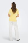 Onlfreja Pamuklu Regular Fit Yuvarlak Yaka Kadın T Shirt 15367970 SARI