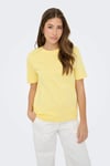 Onlfreja Pamuklu Regular Fit Yuvarlak Yaka Kadın T Shirt 15367970 SARI