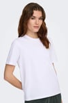 Onlfreja Pamuklu Regular Fit Yuvarlak Yaka Kadın T Shirt 15367970 BEYAZ