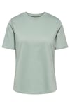 Onlfreja Pamuklu Regular Fit Yuvarlak Yaka Kadın T Shirt 15367970 AÇIK YEŞİL