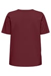 Onlfreja Pamuklu Regular Fit Yuvarlak Yaka Kadın T Shirt 15367970 BORDO