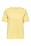 Onlfreja Pamuklu Regular Fit Yuvarlak Yaka Kadın T Shirt 15367970 SARI