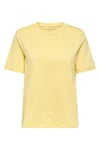 Onlfreja Pamuklu Regular Fit Yuvarlak Yaka Kadın T Shirt 15367970 SARI