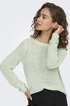 Onlgeena Regular Fit Bisiklet Yaka Örme Kadın Kazak 15113356A FISTIK YEŞİL