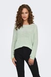 Onlgeena Regular Fit Bisiklet Yaka Örme Kadın Kazak 15113356A FISTIK YEŞİL