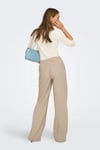 Onlgoa Keten Karışımlı Straight Fit Orta Bel Kadın Pantolon 15363676 BEJ