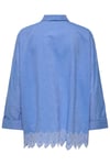Onlgraces % 100 Pamuklu Relaxed Fit Uzun Kollu Kadın Gömlek 15343165 MAVİ