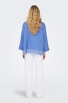 Onlgraces % 100 Pamuklu Relaxed Fit Uzun Kollu Kadın Gömlek 15343165 MAVİ