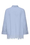 Onlgraces % 100 Pamuklu Relaxed Fit Uzun Kollu Kadın Gömlek 15343165 MAVİ-BEYAZ