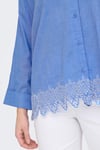 Onlgraces % 100 Pamuklu Relaxed Fit Uzun Kollu Kadın Gömlek 15343165 MAVİ