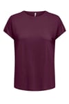 Onlhannah Regular Fit Bisiklet Yaka Basic Kadın T Shirt 15371576 VİŞNE