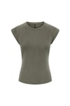 Onlhannah Slim Fit Bisiklet Yaka Kadın T Shirt 15375055 YEŞİL