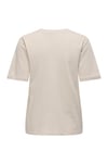Onlhappy % 100 Pamuk Regular Fit Bisiklet Yaka Kadın T Shirt 15370117 TAŞ