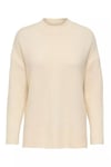 Onlhazel Oversize Fit Balıkçı Yaka Örme Kadın Kazak 15352853 KREM