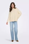 Onlhazel Oversize Fit Balıkçı Yaka Örme Kadın Kazak 15352853 KREM