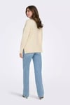 Onlhazel Oversize Fit Balıkçı Yaka Örme Kadın Kazak 15352853 KREM