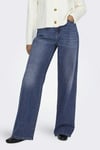 Onlhope Pamuklu Wide Leg Fit Yüksek Bel Jeans Kadın Kot Pantolon 15264080 MAVİ
