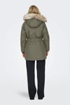 Onliris Regular Fit Çıkarılabilir Kapüşonlu Kadın Parka 15304625 Olive