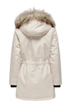 Onliris Regular Fit Çıkarılabilir Kapüşonlu Kadın Parka 15304625 BEJ