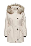 Onliris Regular Fit Çıkarılabilir Kapüşonlu Kadın Parka 15304625 BEJ