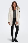 Onliris Regular Fit Çıkarılabilir Kapüşonlu Kadın Parka 15304625 BEJ