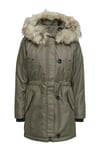 Onliris Regular Fit Çıkarılabilir Kapüşonlu Kadın Parka 15304625 Olive