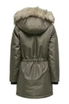 Onliris Regular Fit Çıkarılabilir Kapüşonlu Kadın Parka 15304625 Olive