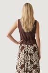 Onlita % 100 Pamuk Regular Fit V Yaka Kadın Yelek 15370277 KAHVE