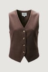 Onlita % 100 Pamuk Regular Fit V Yaka Kadın Yelek 15370277 KAHVE