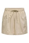 Onljakiri Keten Karışımlı Comfort Fit Belden Bağlamalı Kadın Short 15346498 BEJ
