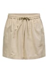 Onljakiri Keten Karışımlı Comfort Fit Belden Bağlamalı Kadın Short 15346498 BEJ