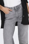 Onljuıcy Regular Fit Yüksek Bel Boru Paça Jeans Kadın Kot Pantolon 15342042 AÇIK GRİ