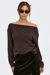 Onlkatia Regular Fit Kayık Yaka Kadın Kazak 15374823 KAHVE