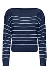 Onlkatia Regular Fit Kayık Yaka Kadın Kazak 15374823 LACİVERT-MAVİ