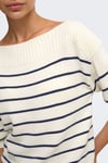 Onlkatia Regular Fit Kayık Yaka Kadın Kazak 15374823 KREM-LACIVERT