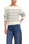 Onlkatia Regular Fit Kayık Yaka Kadın Kazak 15374823 KREM-LACIVERT